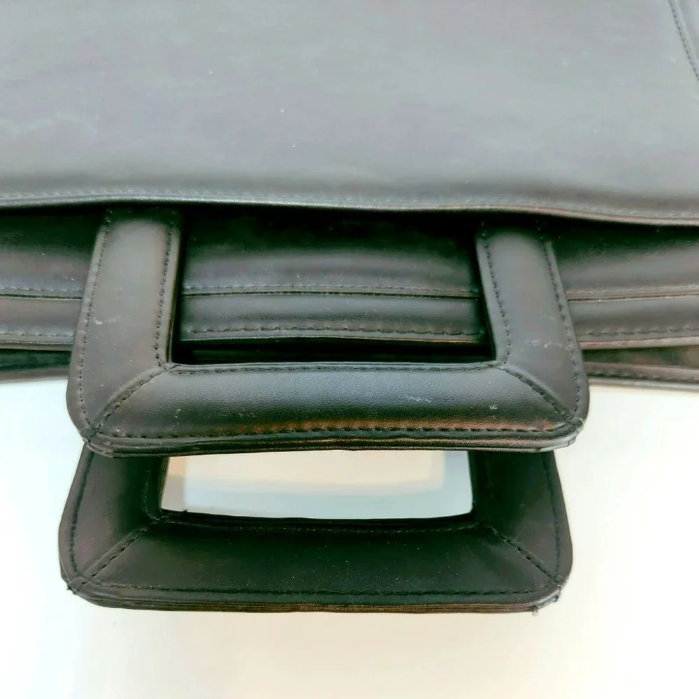 Foray Business Portfolio Zipper Binder Pencil Pouch Pockets Black
